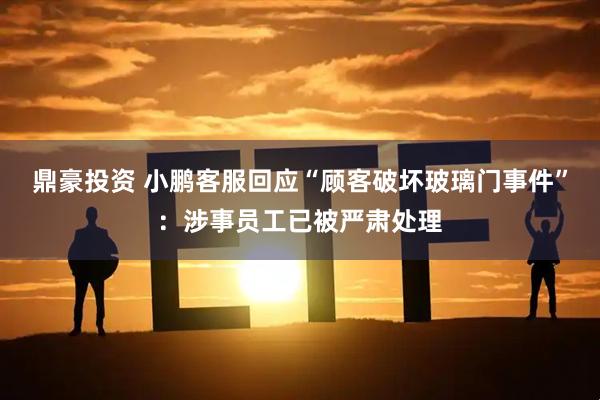 鼎豪投资 小鹏客服回应“顾客破坏玻璃门事件”：涉事员工已被严肃处理