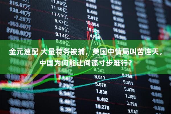 金元速配 大量特务被捕，美国中情局叫苦连天，中国为何能让间谍寸步难行？